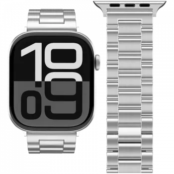 VONMÄHLEN Link Bracelet 2 for Apple Watch 40/41/42mm, Stainless Steel, Silver