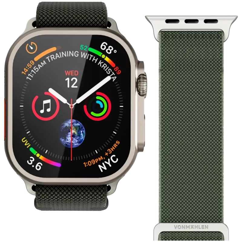 VONMÄHLEN Classic Nylon Loop 44, 45, 46, 49mm One Size, Olive