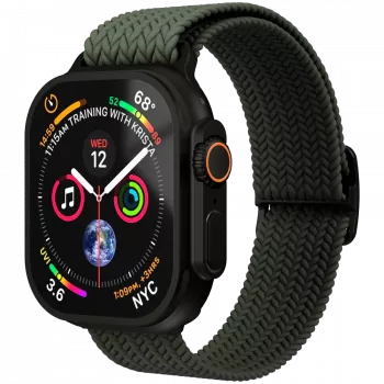 VONMÄHLEN Woven Loop for Apple Watch 40/41/42mm, Olive Black
