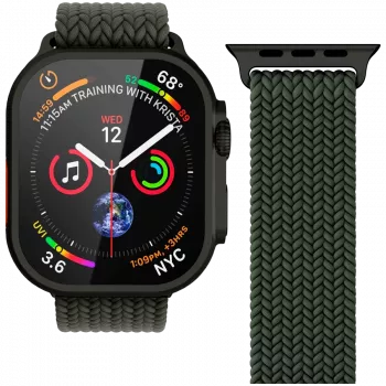VONMÄHLEN Woven Loop for Apple Watch 40/41/42mm, Olive Black