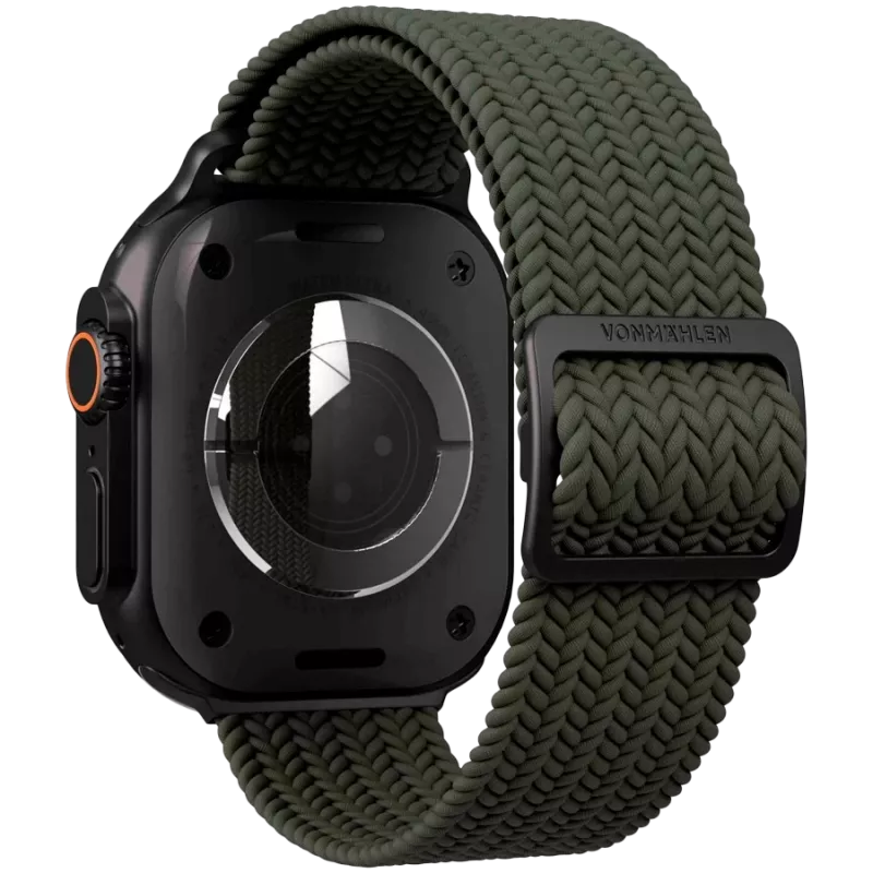 VONMÄHLEN Woven Loop for Apple Watch 40/41/42mm, Olive Black