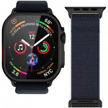 VONMÄHLEN Classic Nylon Loop 44, 45, 46, 49mm One Size, Navy Black
