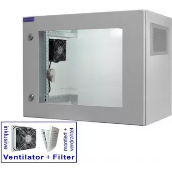 RESISTER PRO Aktiv 19 inch Network Cabinet, IP54/55, Glass Door, 9U, 600x400 mm, Light Grey 99RRA19WV94GG