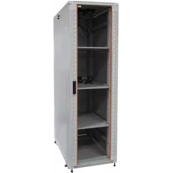 IT-BUDGET 19 inch Server Rack SRK Complete Set - 42U - 600x1000 mm - Glass/Solid Door - 4 Active Fans - PDU - Shelves - Flatpack - Light Grey (90ITB19SRK42610GG)