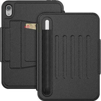 SEYMAC Case for iPad 11th/10th Generation 2025/2022 (11/10.9 inch) A16, Shockproof Protective Case with Automatic Sleep/Wake Magnetic Closure, Card Slots, Multi-Angle Stand and Pencil Holder, Black