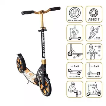 MUUWMI Six Degrees Aluminium Scooter 230/215 mm Gold