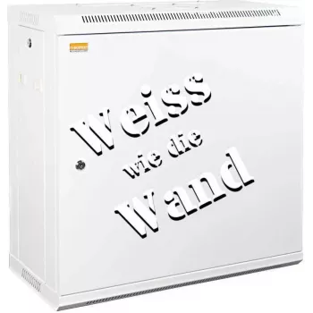 IT-BUDGET 19 inch Wall-Mount Network Cabinet SWA - 12U - 600x300 mm - Solid Steel Door - Removable Sides - Accessory Set - Pure White (90ITB19WS1263MW)