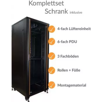 IT-BUDGET 19 inch Server Rack SRK Complete Set 42U 800x1000 mm Black Pre-assembled