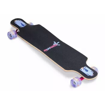 MUUWMI AU 560 Longboard Compact Cruiser Skateboard, ABEC 7 Bearings, LED Light-Up Wheels, 7-Ply Canadian Maple