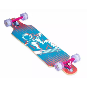 MUUWMI AU 560 Longboard Compact Cruiser Skateboard, ABEC 7 Bearings, LED Light-Up Wheels, 7-Ply Canadian Maple