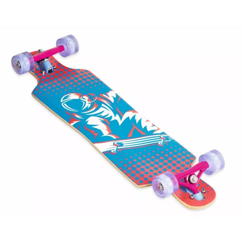 MUUWMI AU 560 Longboard Compact Cruiser Skateboard, ABEC 7 Bearings, LED Light-Up Wheels, 7-Ply Canadian Maple