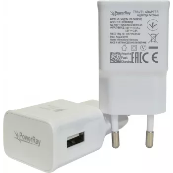 PowerRay Charger PR-TA20EWE, EU Spec 2 Pin with CE, 2000mAH, white, Bulk (PR-TA20EWE)