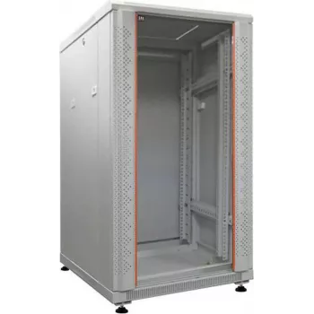 IT-BUDGET 19-Inch Network Cabinet SRK - 18U - 600x1000 mm - Glass/Solid Door - Pre-Assembled - Light Grey 99ITB19SRK18610GGNM