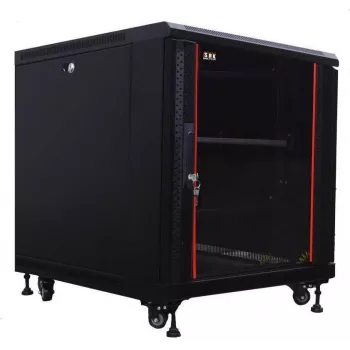 IT-BUDGET 19-Server Rack SRK - 12U - 600x1000 mm - Glass/Solid Steel Door - Assembled - Black 99ITB19SRK12610GSNM