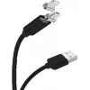 CYOO Magnetic USB Charging & Data Cable - 2-in-1 Micro USB & Lightning to USB - 1m - Black