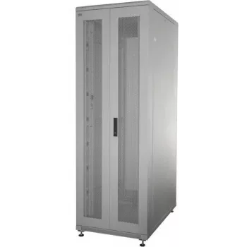 IT-BUDGET 19 inch Server Rack SRK Complete Set - 42U - 600x1000 mm - Perforated Double Doors Front & Rear - 4 Active Fans - PDU - Shelves - Assembled - Light Grey 99ITB19SRK42610DTGM