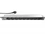 LIEBERNETZ Silence Rack 19 inch 9-Way Power Strip, 2m Cable, Black/Silver 90LNSDL199S