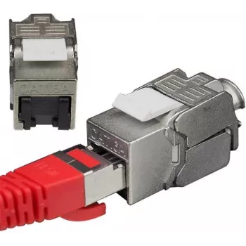 IT-BUDGET RJ45 Business Keystone Module Cat.6A Shielded Tool-Free Small Form Factor with Dust Shutter PoE+ (90ITBKM6ASS)