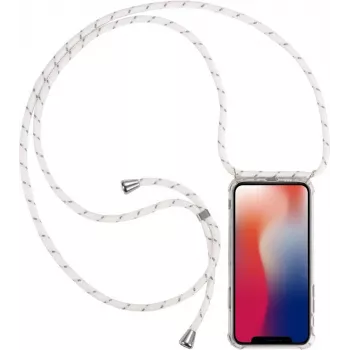 CYOO Necklace Case with Hand Strap for Apple iPhone 12 Pro Max (6.7 inch) - White Silicone CY122107