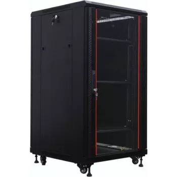 IT-BUDGET 19 inch Network Cabinet SRK - 22U - 600x800 mm - Glass/Solid Door - Flatpack - Black (90ITB19SRK2268GSN)