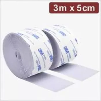 Quadrios 24CA325 Self-Adhesive Hook and Loop Tape Roll 3 m x 5 cm White