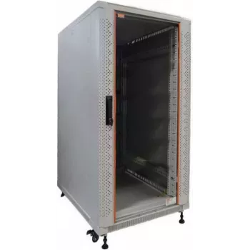 IT-BUDGET 19 inch Network Cabinet SRK - 22U - 600x800 mm - Glass/Solid Door - Flatpack - Light Grey 90ITB19SRK2268GGN