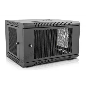 IT-BUDGET 19 inch Network Cabinet SWA - 6U - 570x600 mm - Perforated Front and Sides - Removable Sides - Wall and Floor Mounting - Accessory Set - Black (90ITB19MSR666TS)