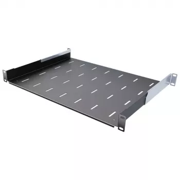 IT-BUDGET 19 inch Rack Shelf / Device Tray - 40 kg Load Capacity - 350 mm Depth - Depth-Variable Mounting - Black (90ITB19FB350S)