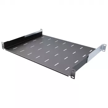 IT-BUDGET 19 inch Rack Shelf / Device Tray - 40 kg Load Capacity - 350 mm Depth - Depth-Variable Mounting - Black (90ITB19FB350S)