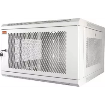 IT-BUDGET 19 inch Wall-Mount Network Cabinet 6U, 570x600 mm, Perforated Front & Sides, Removable Side Panels, White 90ITB19MSR666TW