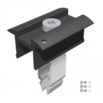 Schletter Rapid16 Earthing Clamp for PV Modules 30-40 mm, Black Anodized Aluminium (131121-901)