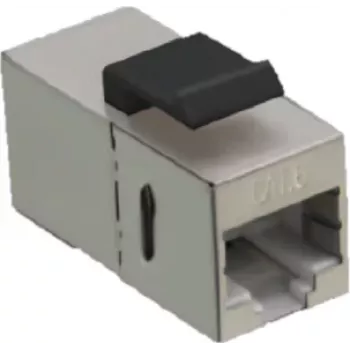IT-BUDGET RJ45 Module Coupler Cat. 6A Shielded, Compact, Snap-in, Silver 90ITBMK6AS