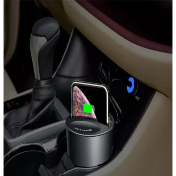 CYOO Cup Wireless Charger 15W Qi Car Charging Station Black CY122326
