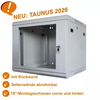 IT-BUDGET TAUNUS 19-Inch Network Cabinet 12U 600mm Depth Light Grey 90ITB19126GG