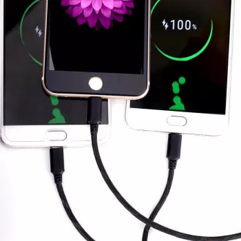 CYOO 3-in-1 USB Charging & Data Cable - Micro USB, USB-C, Lightning - Black