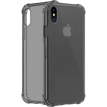 CYOO Four Corners Silicone Case for Apple iPhone XS Max - Transparent/Black
