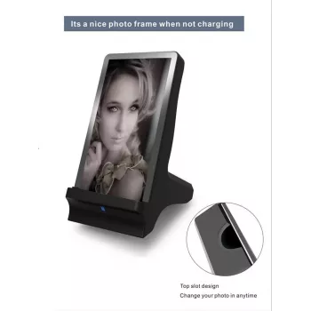 CYOO CY120787 7 inch Digital Photo Frame with Qi Wireless Charging Pad - Black