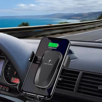 CYOO CY120792 Qi 15W Wireless Car Charger Mount with Auto-Clamping and 360° Rotation