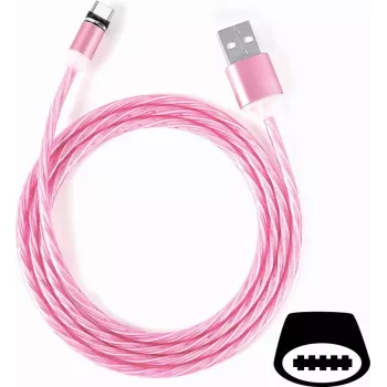 CYOO Flow Light USB-C Cable 1m Pink with Luminous LED Flow Effect CY120984