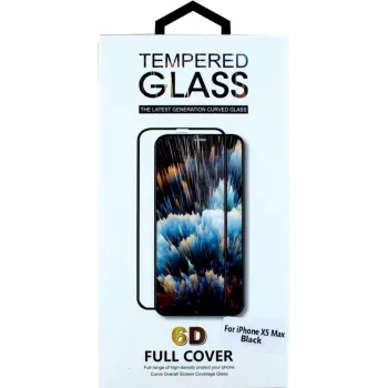 CYOO Apple iPhone XS Max Tempered Glass Screen Protector 6D Full Coverage Black