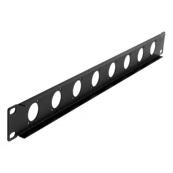 EXSYS 19 inch 1U Rack Panel with 8 D-Type (XLR) Cutouts, Black EX-49297