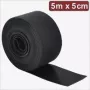Quadrios 24CA310 Hook and Loop Fastener Strap, 5 m x 5 cm, Black, Reusable Cable Ties for Bundling and Cable Management