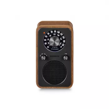 Sangean WR-9 Portable FM Radio, Real Wood Walnut Cabinet, Vintage Design, Bluetooth, 8W