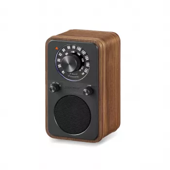 Sangean WR-9 Portable FM Radio, Real Wood Walnut Cabinet, Vintage Design, Bluetooth, 8W