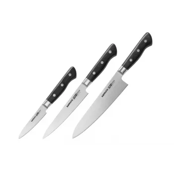 SAMURA PRO-S 3-Piece Knife Set, AUS-8 Steel, G-10 Handles