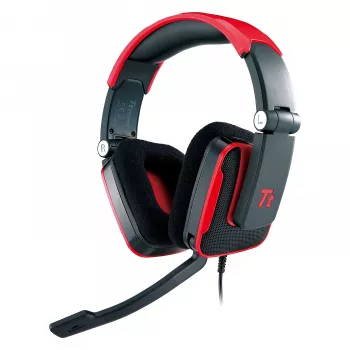 Thermaltake Tt eSPORTS SHOCK Gaming Headset - Royal Red, Wired 3.5mm, Over-Ear, Retractable Mic, Foldable