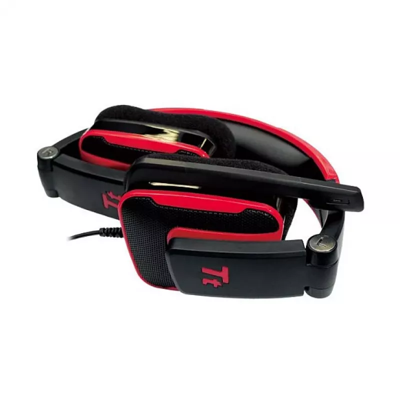 Thermaltake Tt eSPORTS SHOCK Gaming Headset - Royal Red, Wired 3.5mm, Over-Ear, Retractable Mic, Foldable
