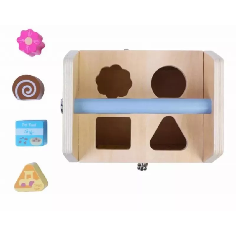 Gerardo's Toys Wooden Lock House Activity Toy for Toddlers 18m+