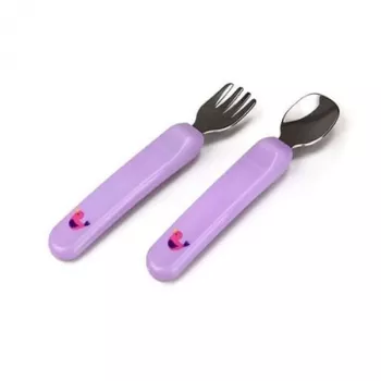 Kidsme Baby Cutlery Set - Spoon and Fork, Lavender, 6m+