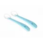 Kidsme Baby Feeding Spoons, 2-Pack, Aquamarine, Food-Grade Silicone, 4m+
